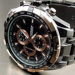 Наручные часы LUXURY SPORT MEN FASHION из черной золотистой стали